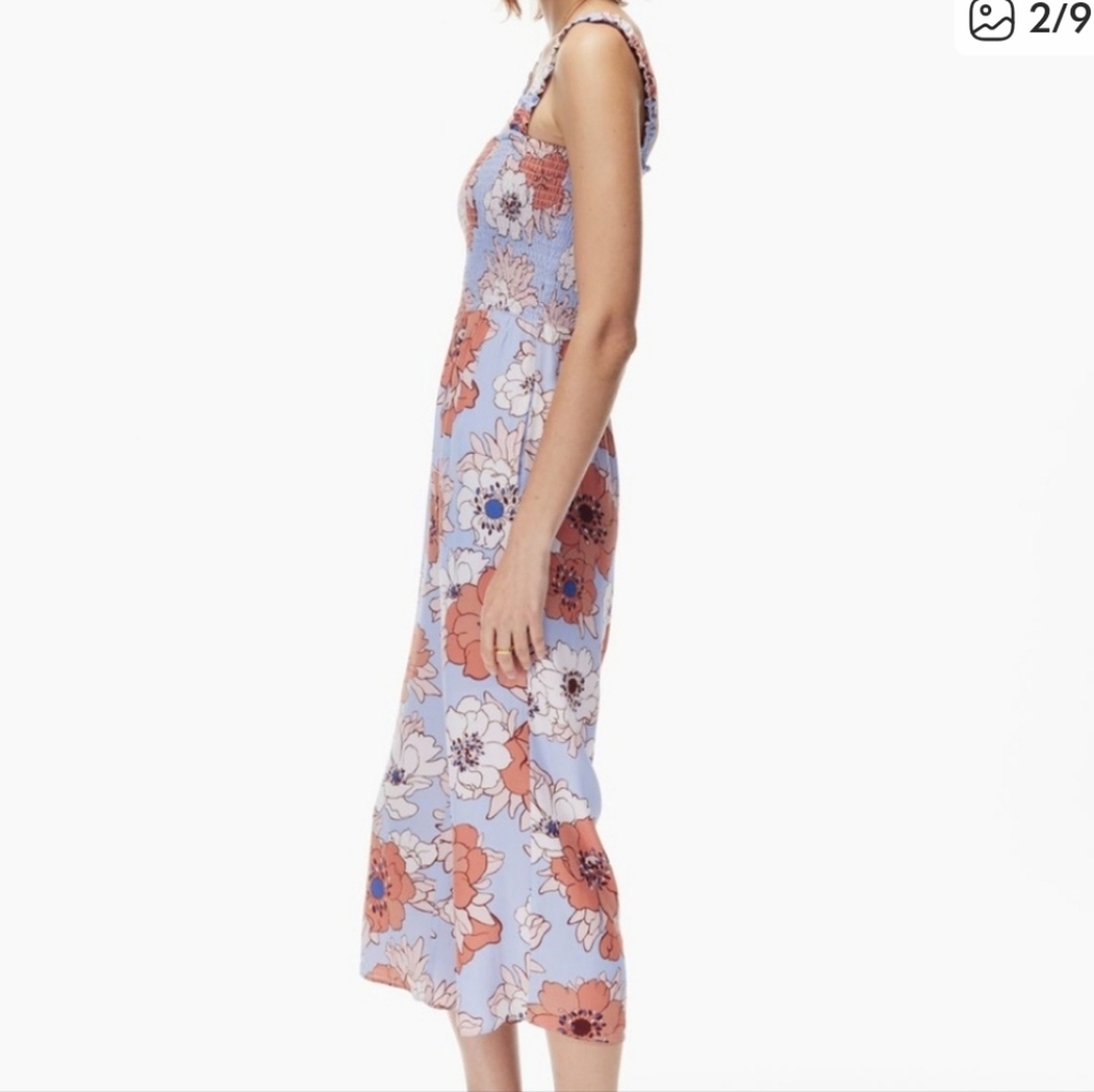 Wilfred Aritzia Chanti Jumpsuit Size Medium Purple Orange Floral - Picture 3 of 12